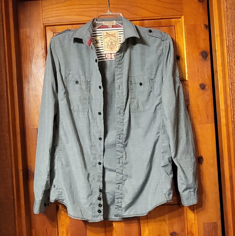 Sovereign Code SzS nice gray button down shirt